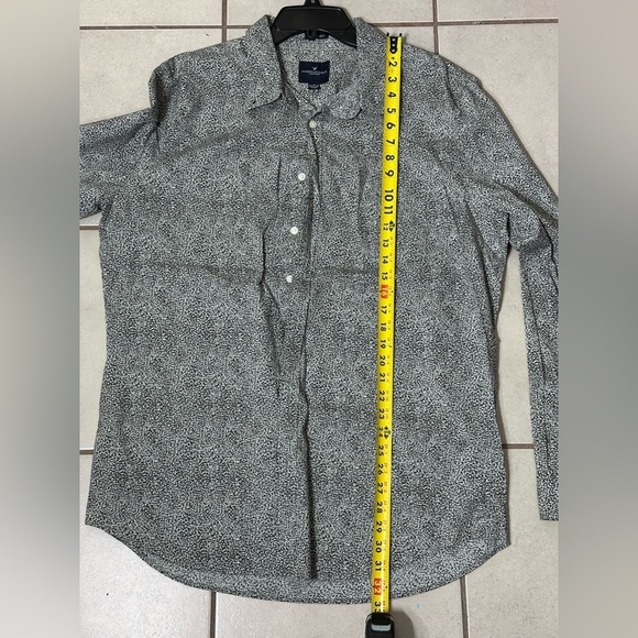 American Eagle Men Gray Button Shirt Seriously Soft‎ Long Sleeve Size XLT. - Picture 6 of 8